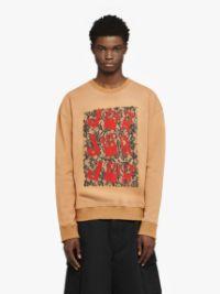 SWEATSHIRT WITH PRINTED LACE FRONTPANEL in neutrals | JW Anderson US  Product Image