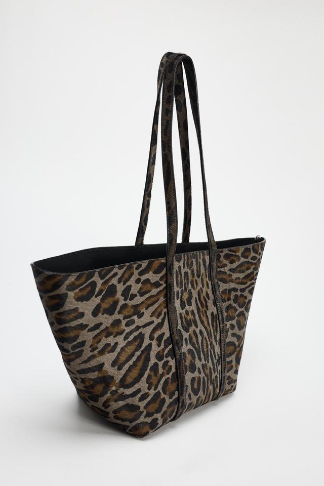 ANIMAL PRINT LEATHER TOTE BAG Product Image