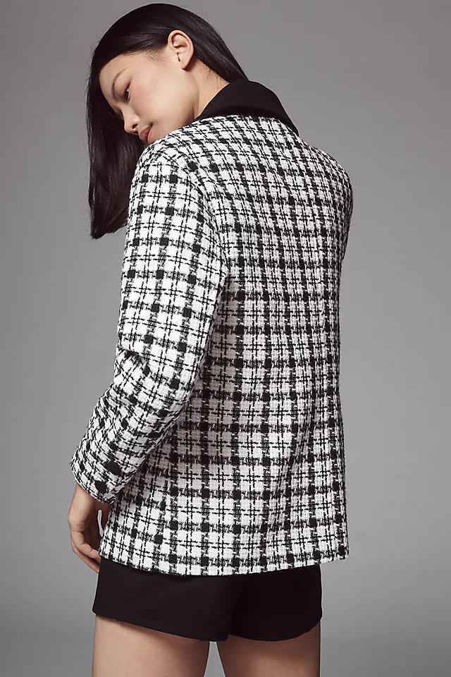 Avec Les Filles Houndstooth Tweed Blazer Product Image