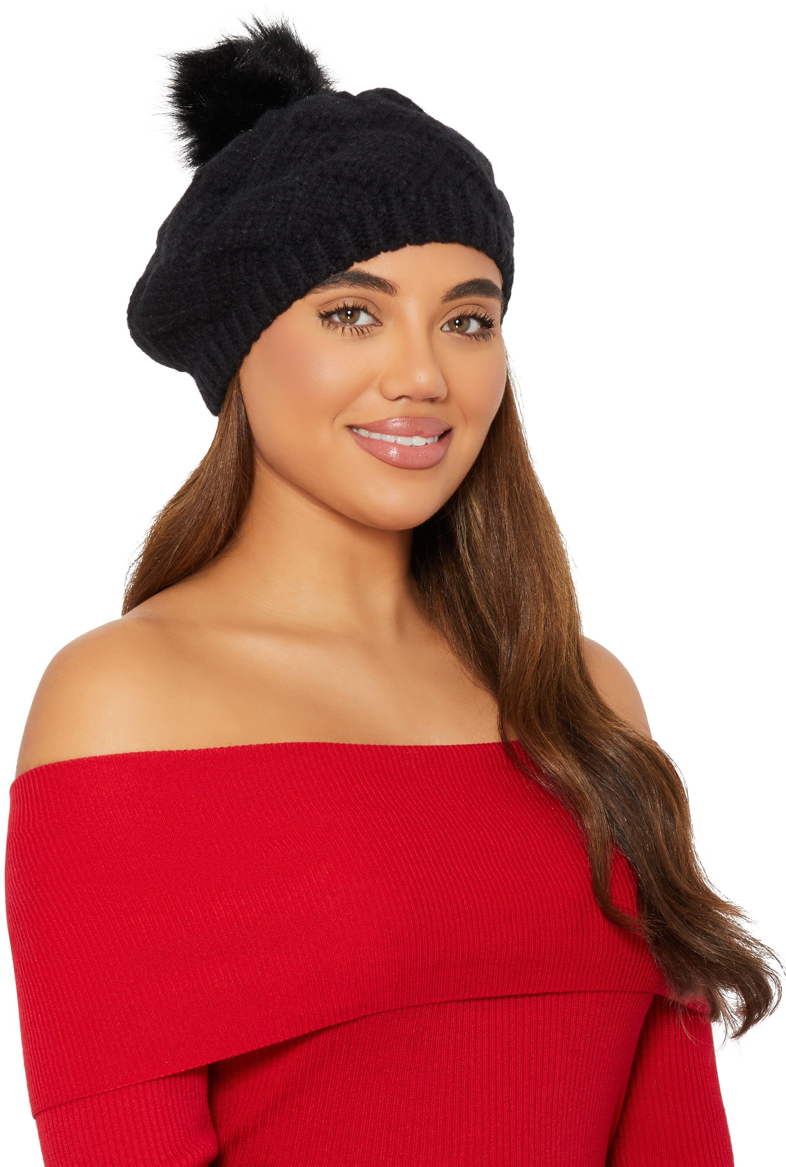 Pom Pom Knit Beret Female product image