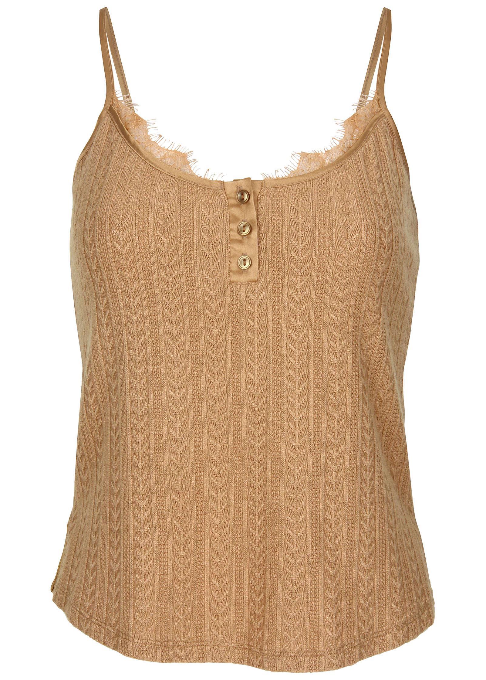 Brunch Knit Tank Top - Camel Product Image