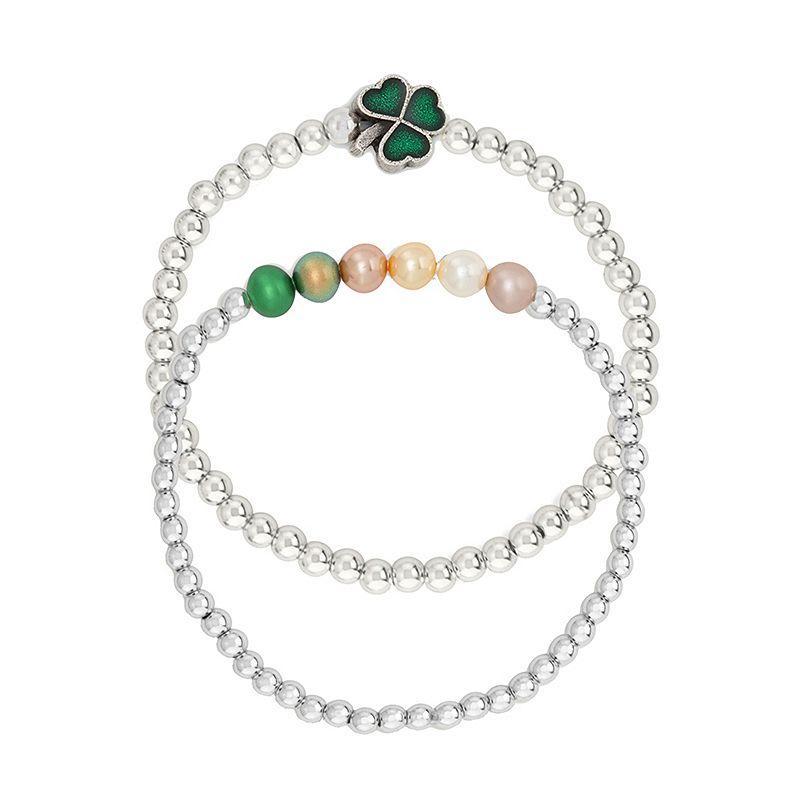 Luca + Danni Irish Pride Stretch Bracelet Set, Womens Silver Tone Product Image