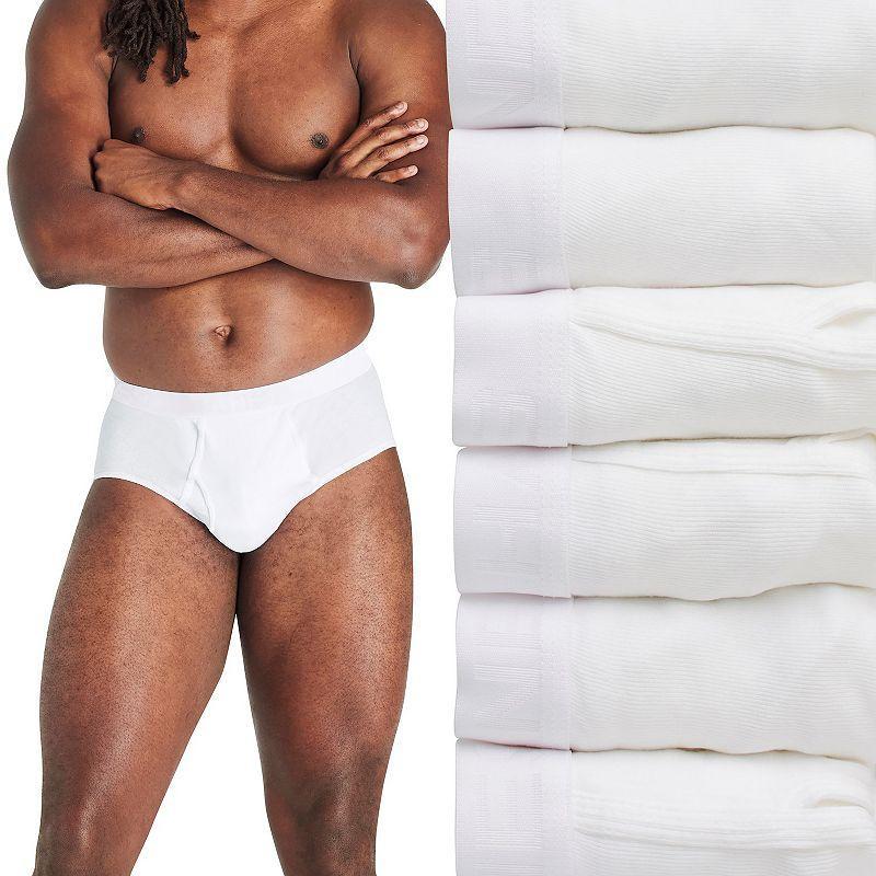 Hanes Ultimate Big Mens White Cotton Brief Underwear, 6-Pack, ( & Tall Sizes) 3XB Product Image