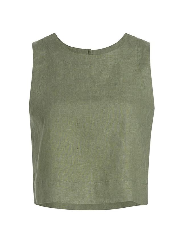 Womens Robbie Linen Crop Top Product Image