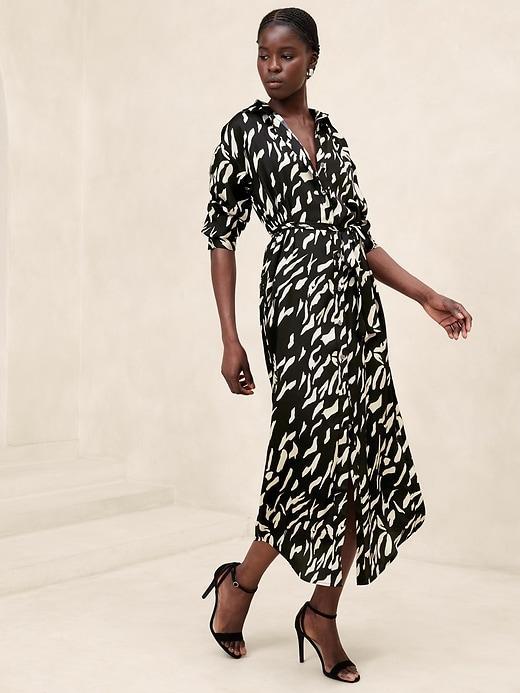 Tie-Waist Maxi Shirtdress Product Image