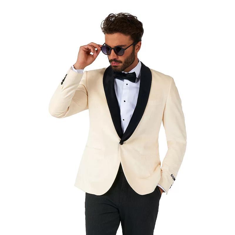 Mens OppoSuits Deluxe Novelty Modern-Fit Dinner Jacket Christmas Blazer Ivory Beige Product Image