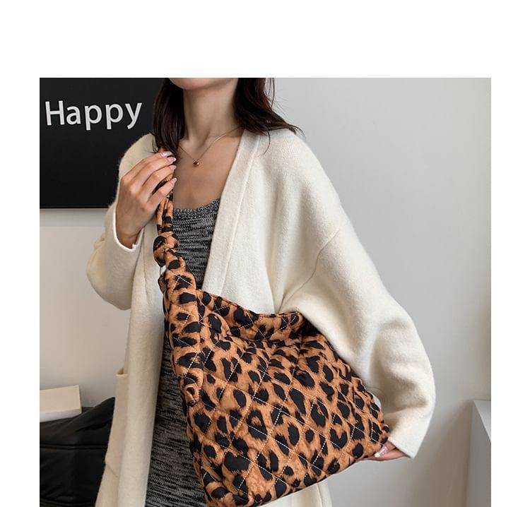 Leopard Print Quilted Crossbody Bag Product Image