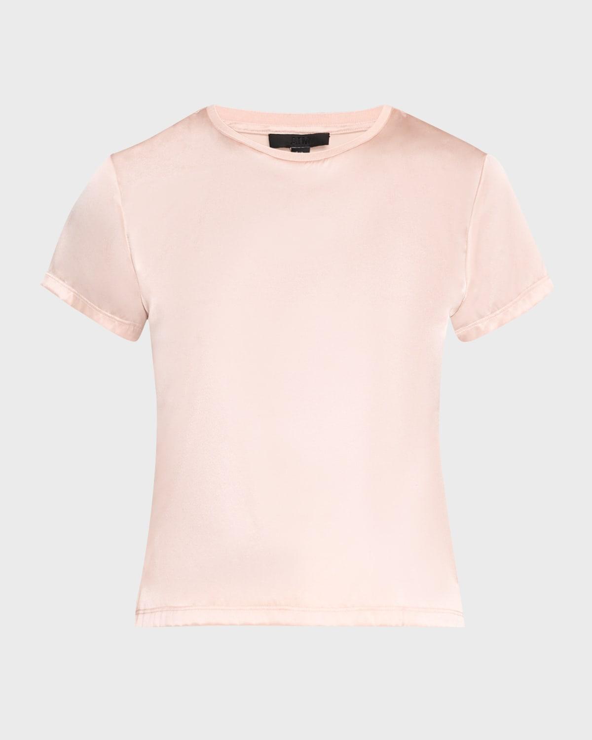 Womens Silk Blend Crewneck T-Shirt Product Image