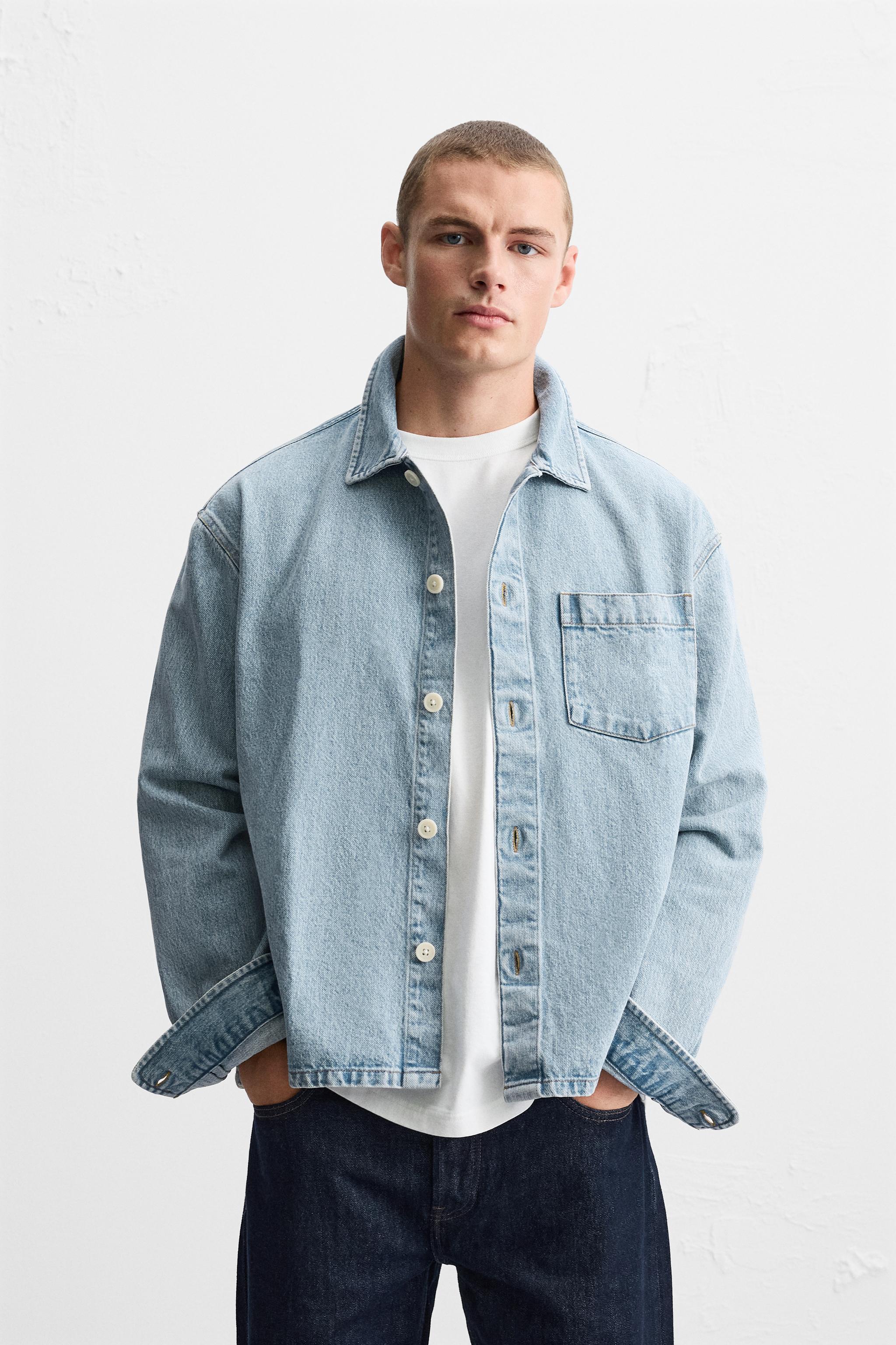 BOXY FIT DENIM OVERSHIRT Product Image