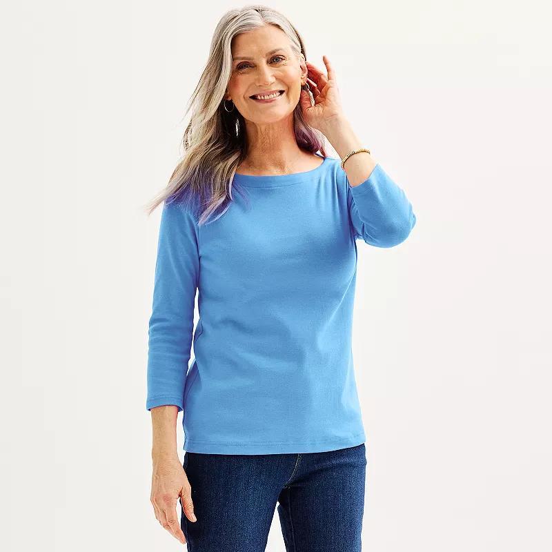 Petite Croft & Barrow Boatneck Top, Womens Product Image