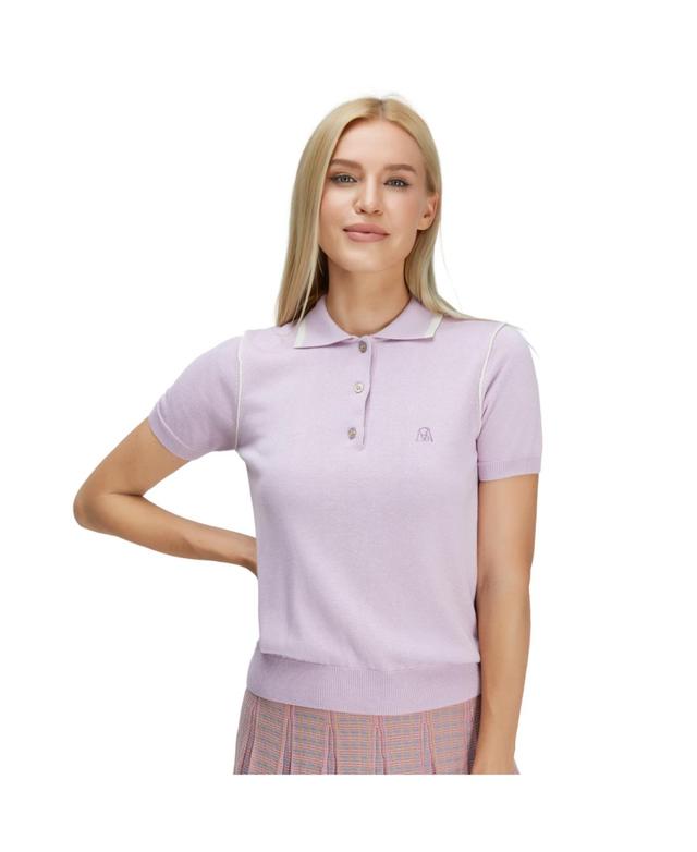 Bellemere New York Womens Bellemere Silk Cashmere Polo-Shirt Product Image