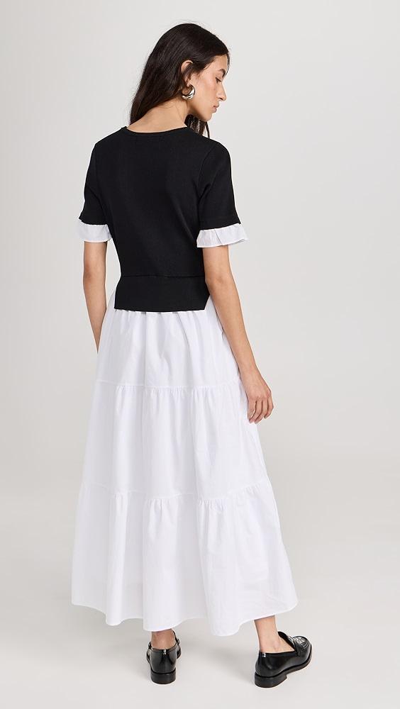 English Factory Mixed Media Short Sleeve Maxi Dress | Shopbop Product Image