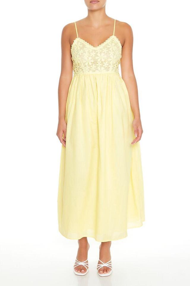 Lace-Trim Floral Babydoll Maxi Dress | Forever 21 Product Image