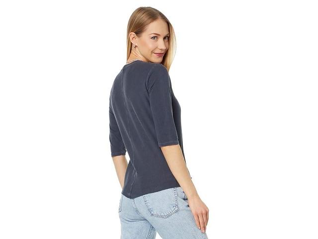 LAmade Santa Monica Mitered Back Elbow Length Tee (Nine Iron) Women's Clothing Product Image