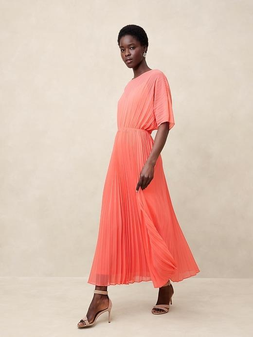 Chiffon Pleated Maxi Dress Product Image