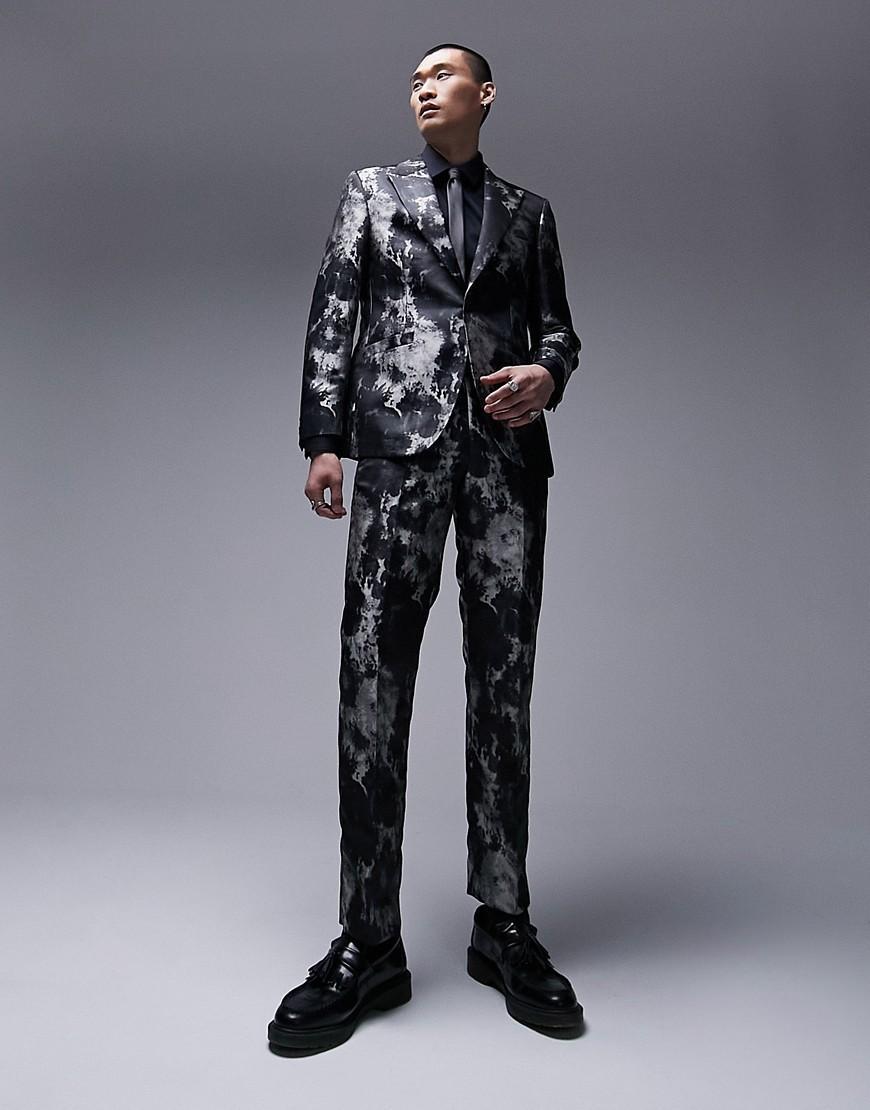 Topman straight jacquard suit pants Product Image