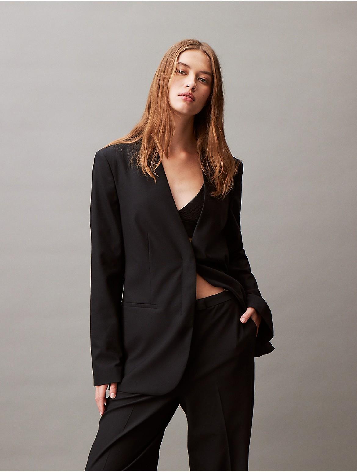 Refined Stretch Collarless Blazer Product Image