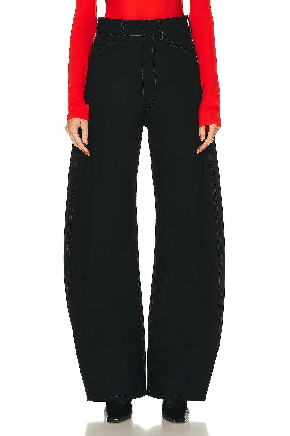 Lemaire High Waisted Curved Pant in Black Product Image