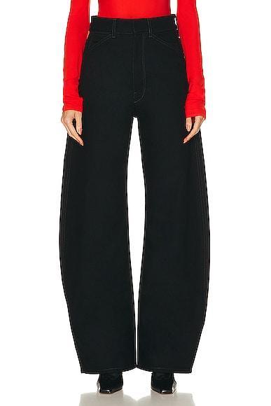 Lemaire High Waisted Curved Pant in Black Product Image