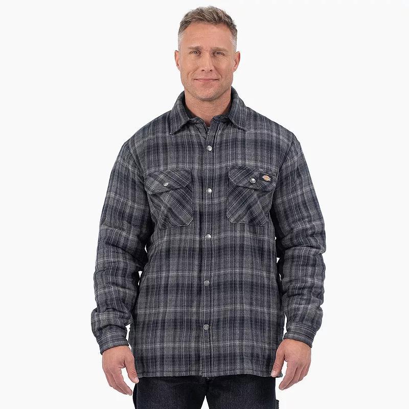 Mens Dickies Hydroshield Flannel High-Pile Fleece Shirt Jacket Product Image