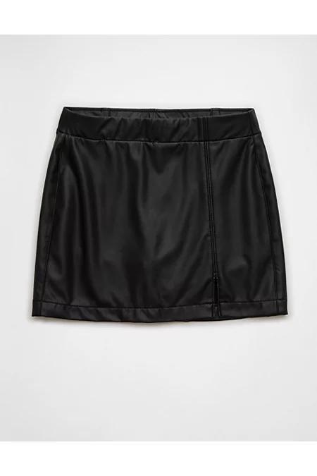 AE High-Waisted Vegan Leather Mini Skort Women's Product Image