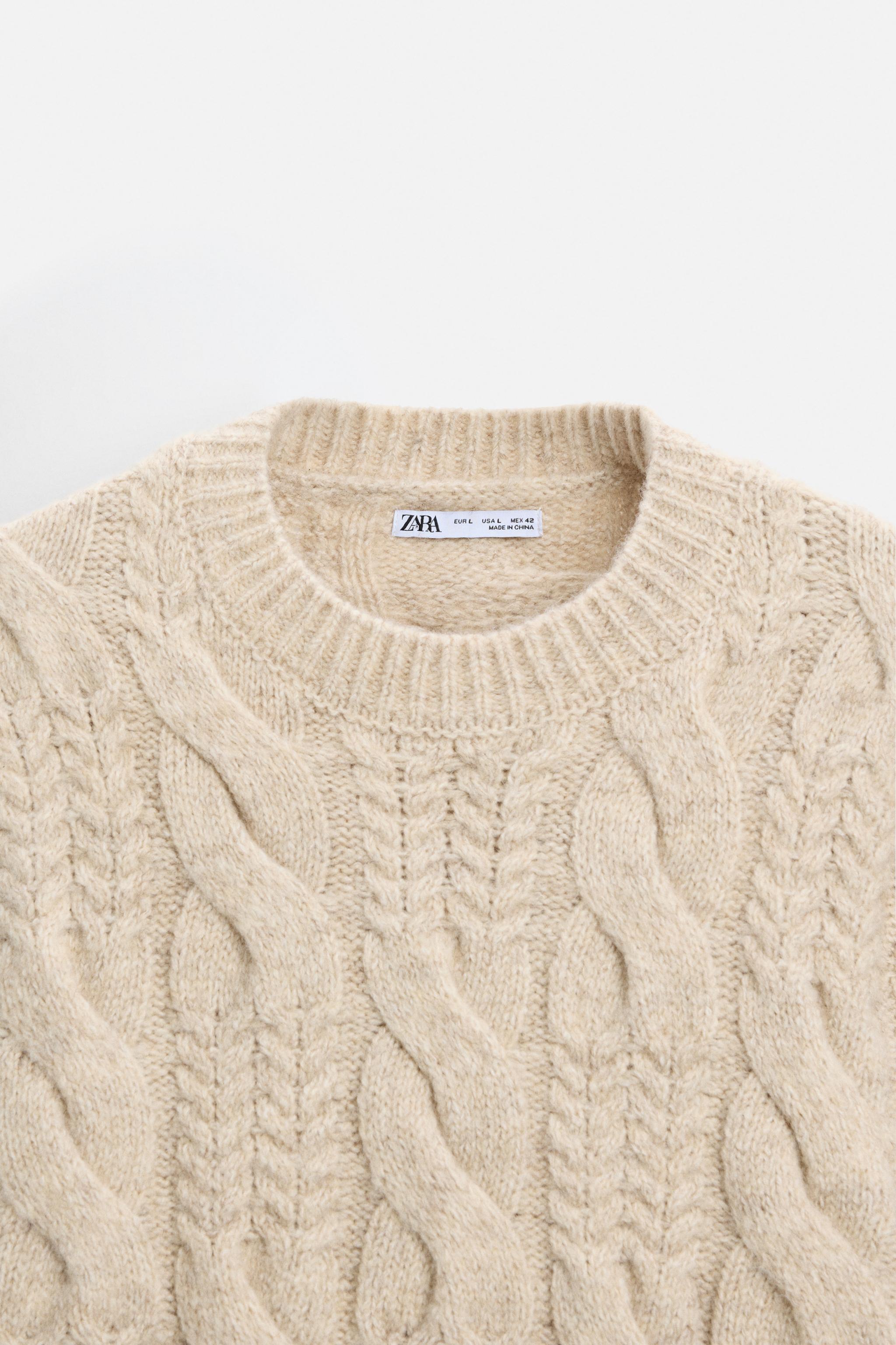 TEXTURED CABLE KNIT SWEATER Product Image