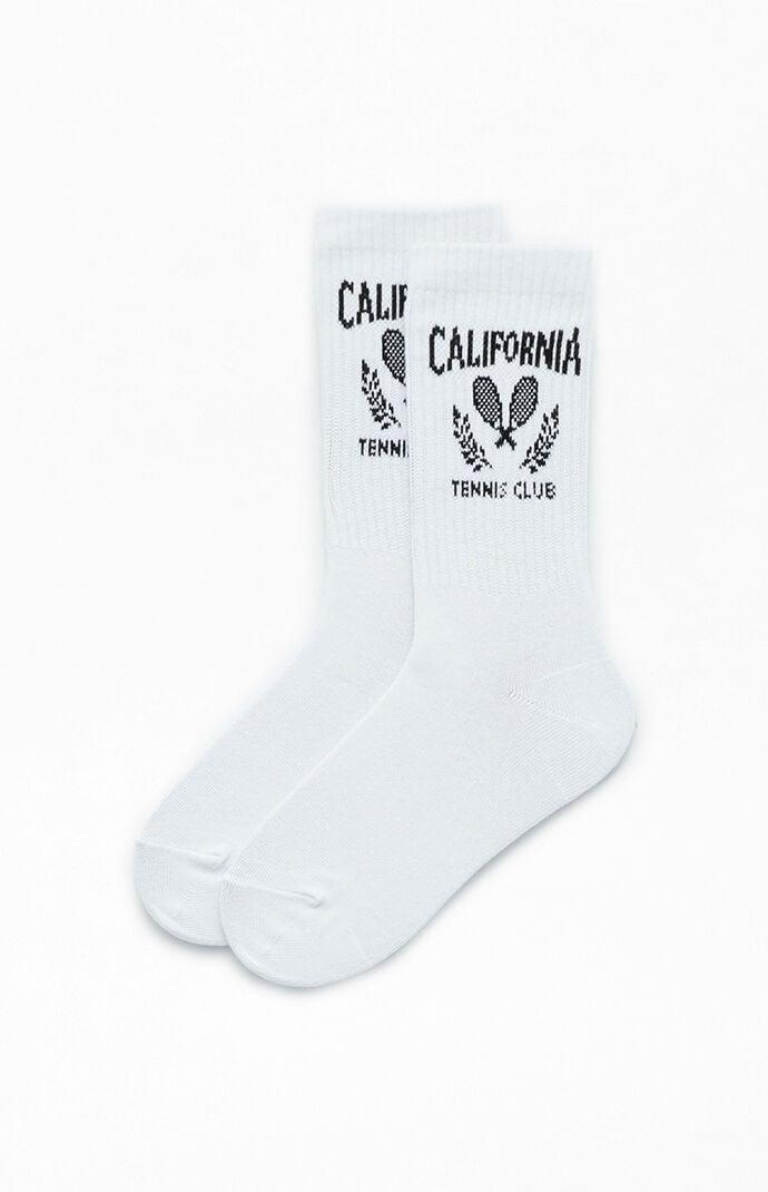 PacSun Womens California Tennis Club Crew Socks - White/black Product Image