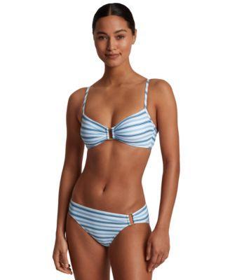 Lauren Ralph Lauren Womens Striped Embellished Bikini Top Product Image