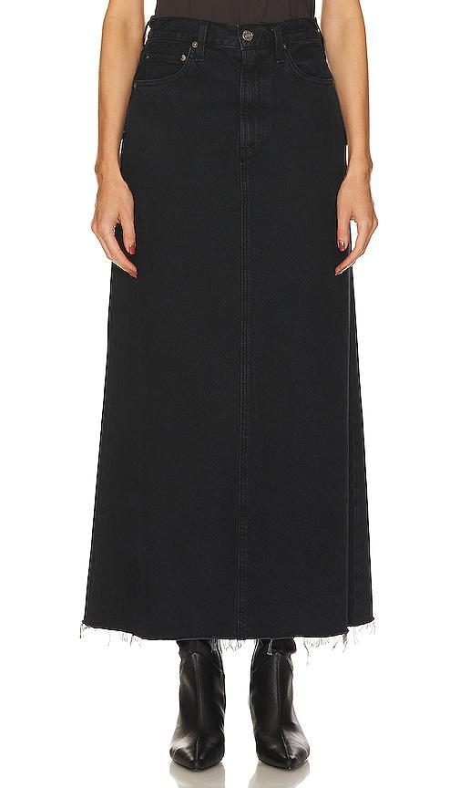 AGOLDE Hilla Long Line Skirt Black. (also in 28, 29). Product Image