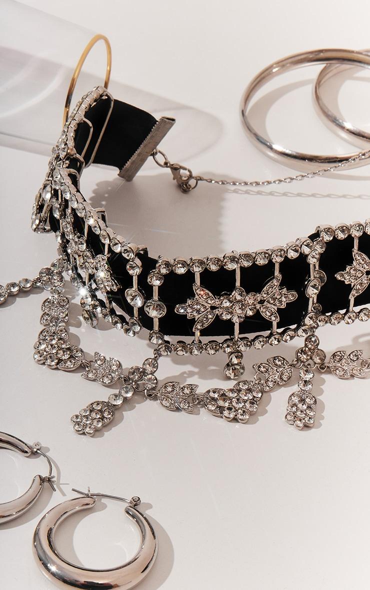 Black Heavy Embellished Statement Choker Product Image