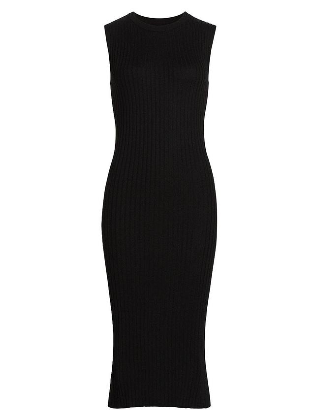 Womens Sleeveless Rib-Knit Midi-Dress Product Image