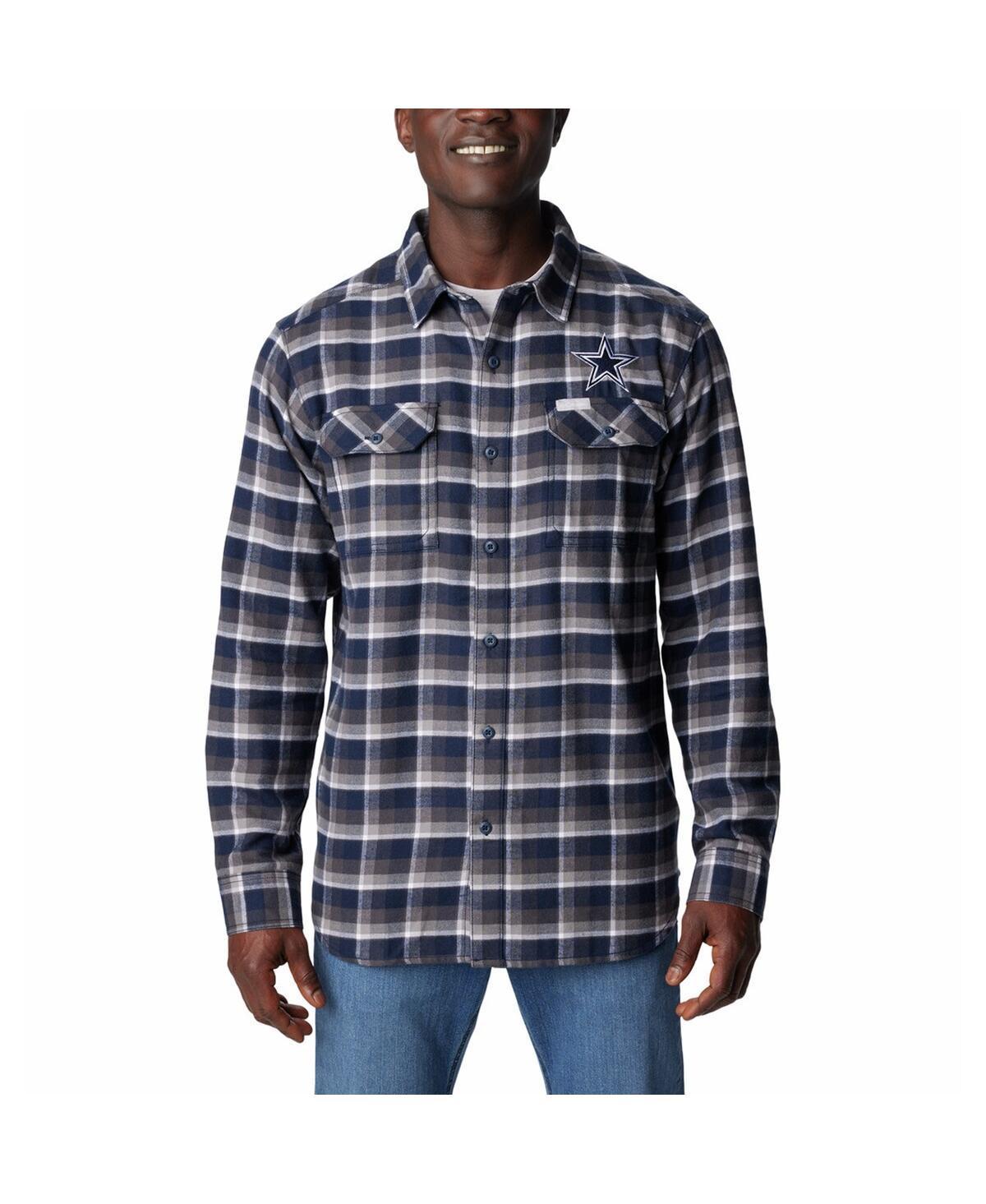 Mens Columbia Dallas Cowboys Flare Gun Flannel Button-Up Shirt Blue Product Image