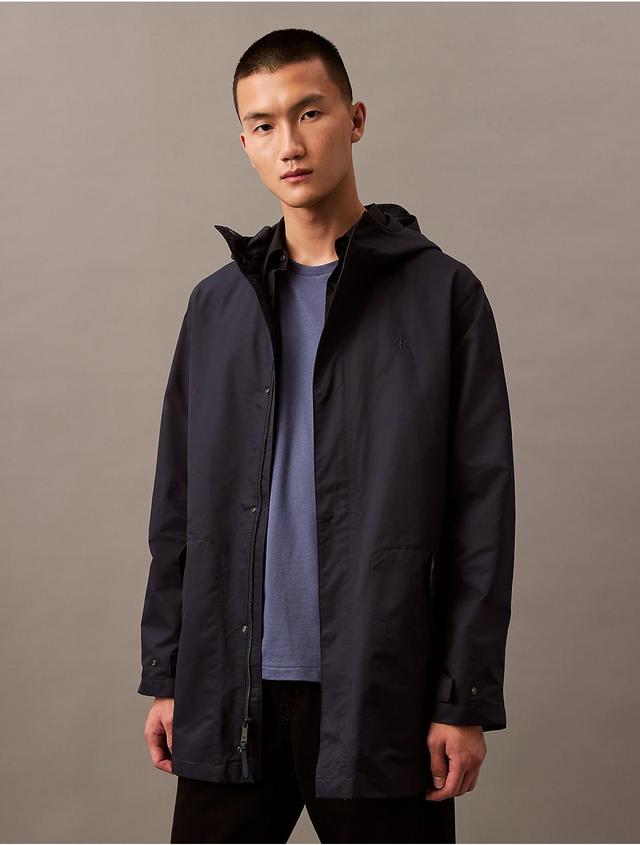 Calvin Klein Mens Cotton Nylon Lightweight Coat - Blue - XS Product Image