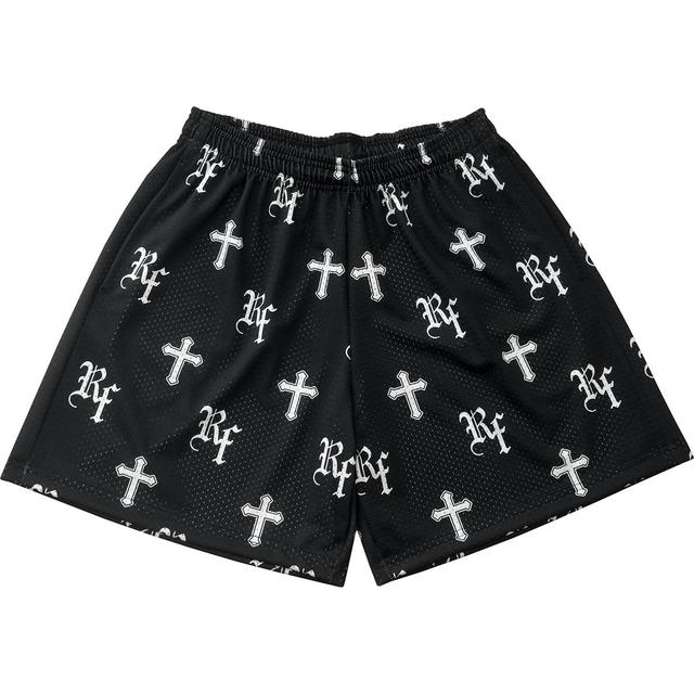 Trendy Cross Print Mesh Shorts Product Image