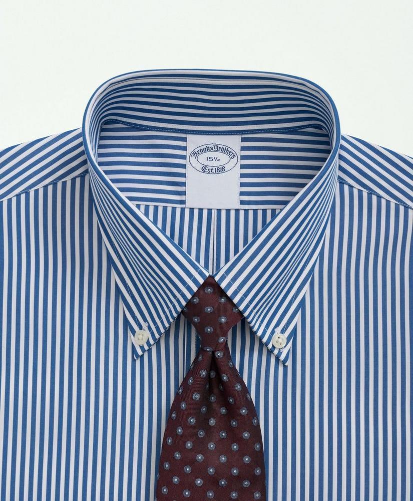 Supima® Cotton Poplin Polo Button-Down Collar, Striped Dress Shirt Product Image