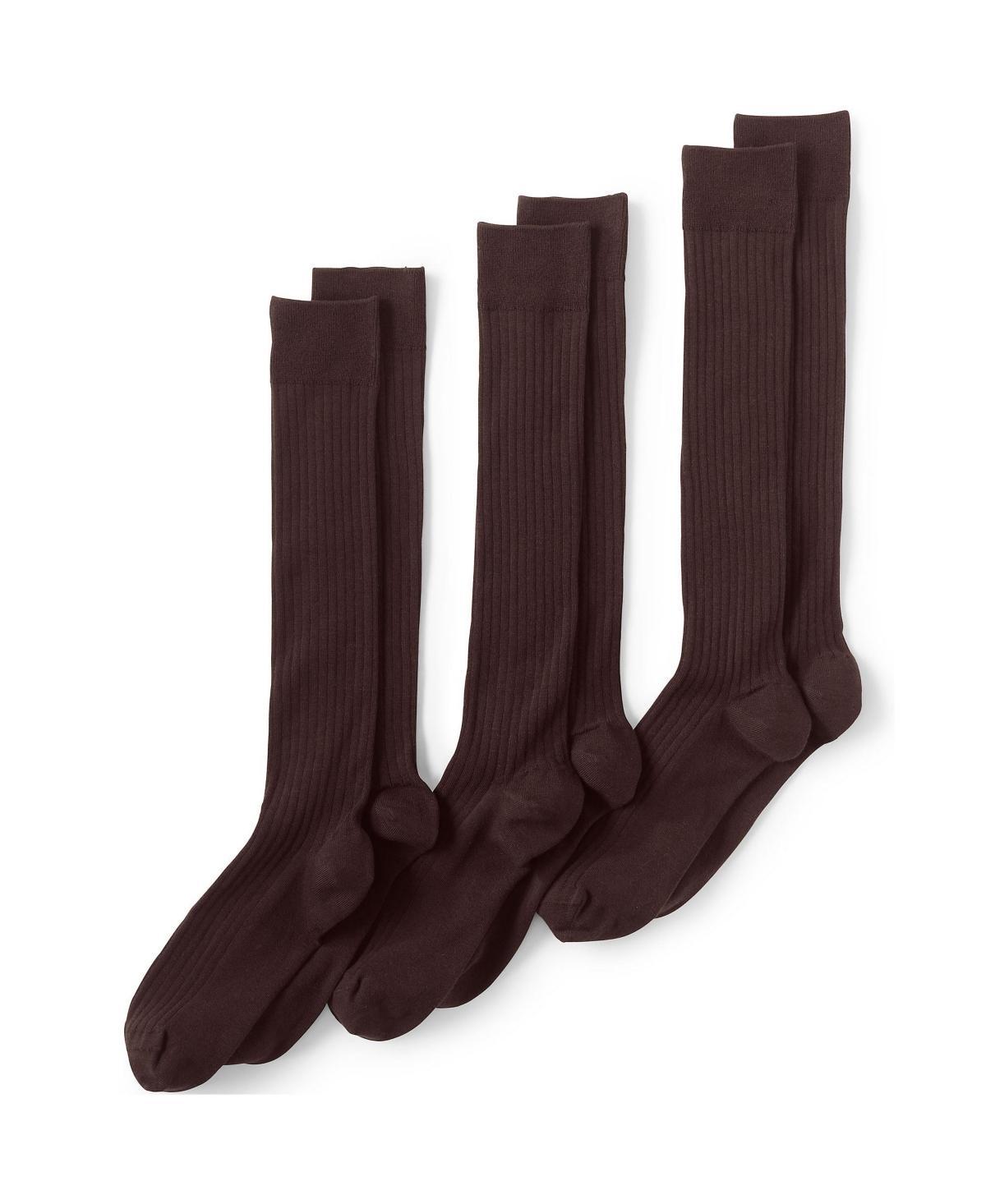 Lands End Mens Seamless Toe Over the Calf Rib Dress Socks 3-pack Product Image