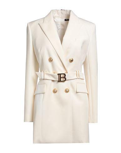 BALMAIN Woman Mini Dress Ivory Size 12 Virgin Wool In White Product Image