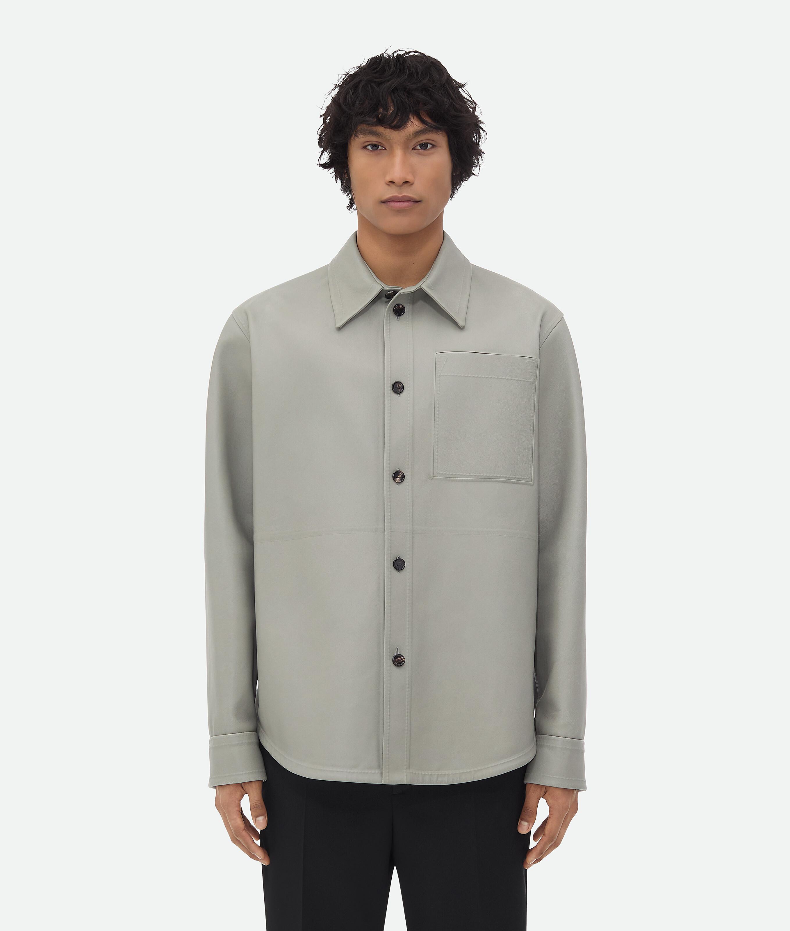 Men's Bonded Leather Shirt in Seal Product Image