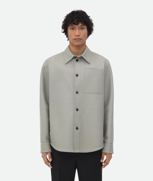 Men's Bonded Leather Shirt in Seal Product Image