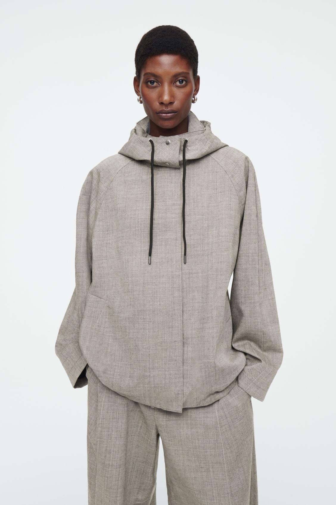 HOODED WOOL UTILITY JACKET Product Image