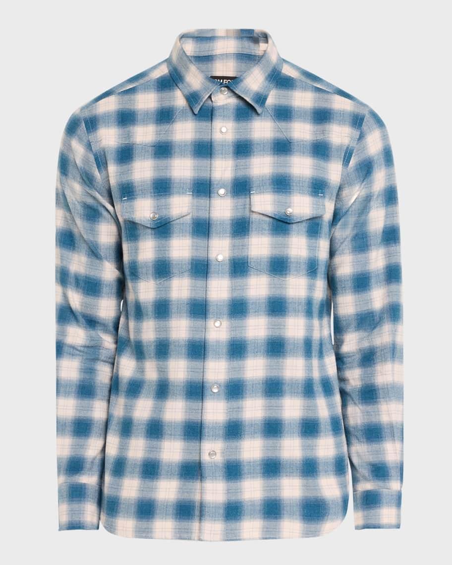 Mens Cotton Soft Check Western Shirt Product Image