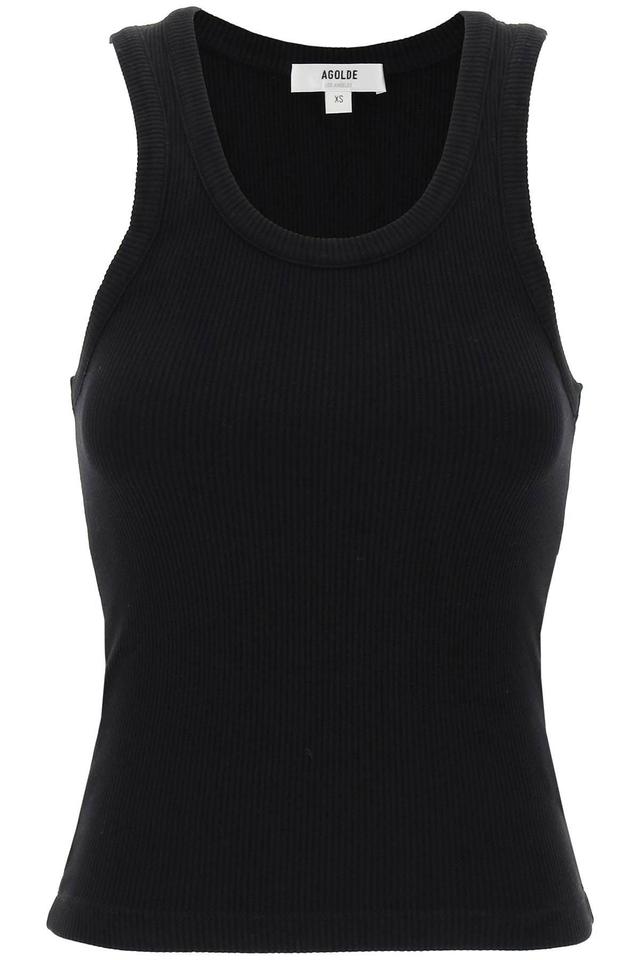 AGOLDE Poppy Ribbed Tank Top In Black Product Image