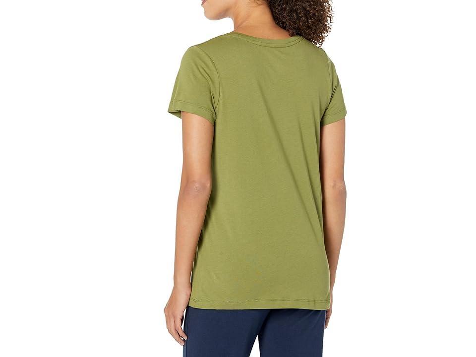 HUE Solid Short Sleeve V-Neck PJ Tee (Loden) Women's Pajama Product Image