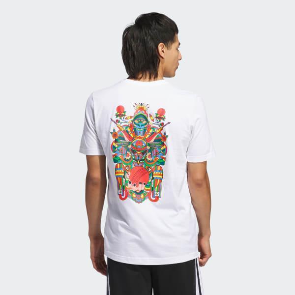 adidas India Cricket Traditional Graphic Tee White M Mens Product Image