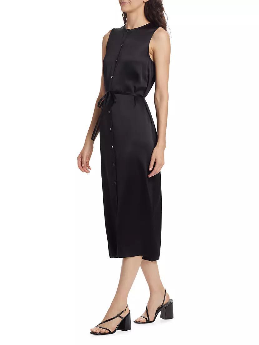 Silk Charmeuse Sleeveless Mid-Dress Product Image