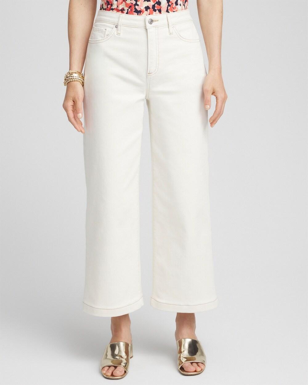 Women's High Rise Wide Leg Cropped Jeans Product Image