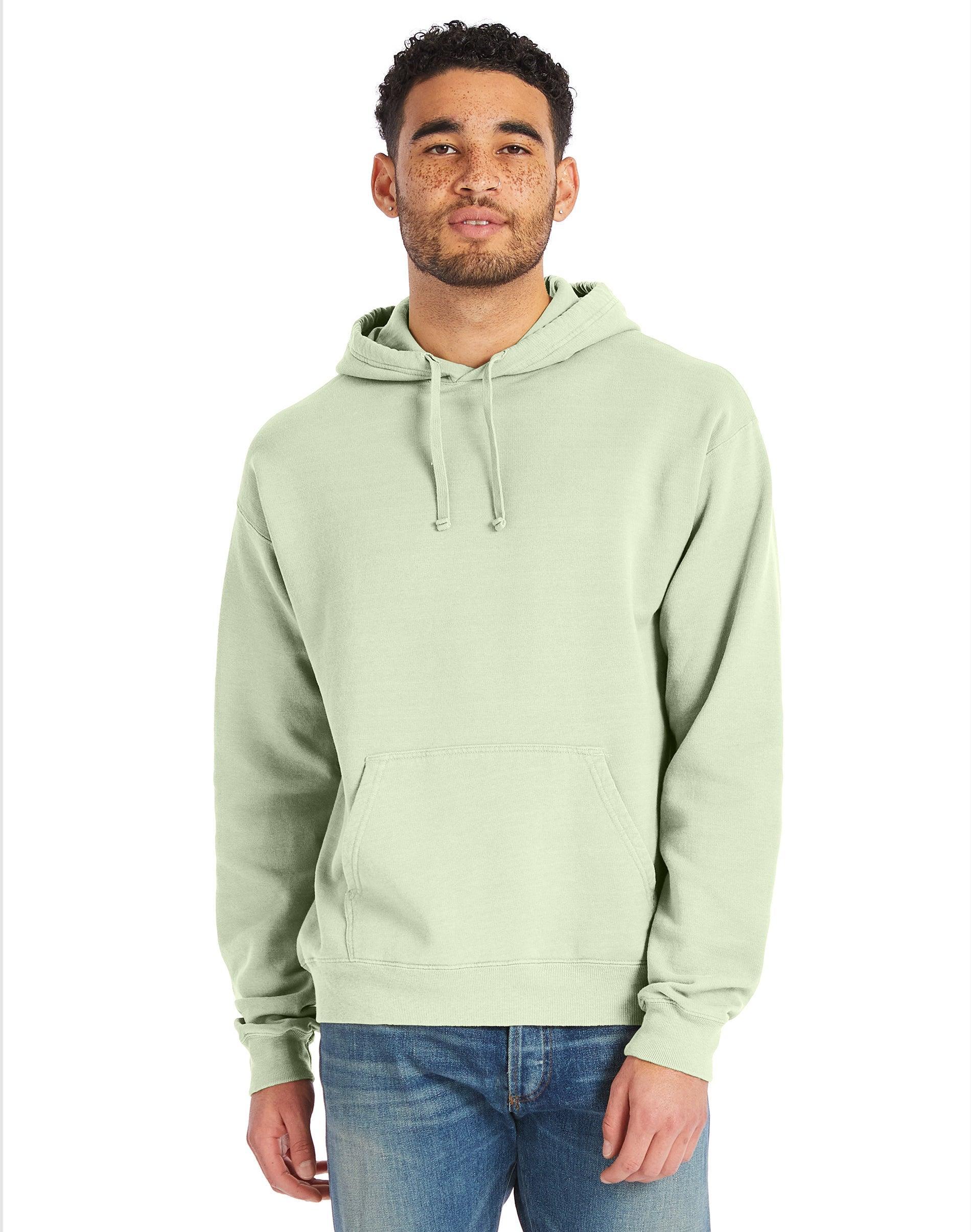 Mens Hanes Originals Garment Dyed Fleece Pullover Hoodie Product Image