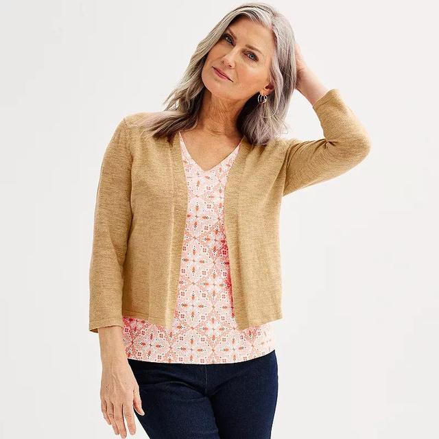 Petite Croft & Barrow Open-Front Cardigan, Womens Product Image