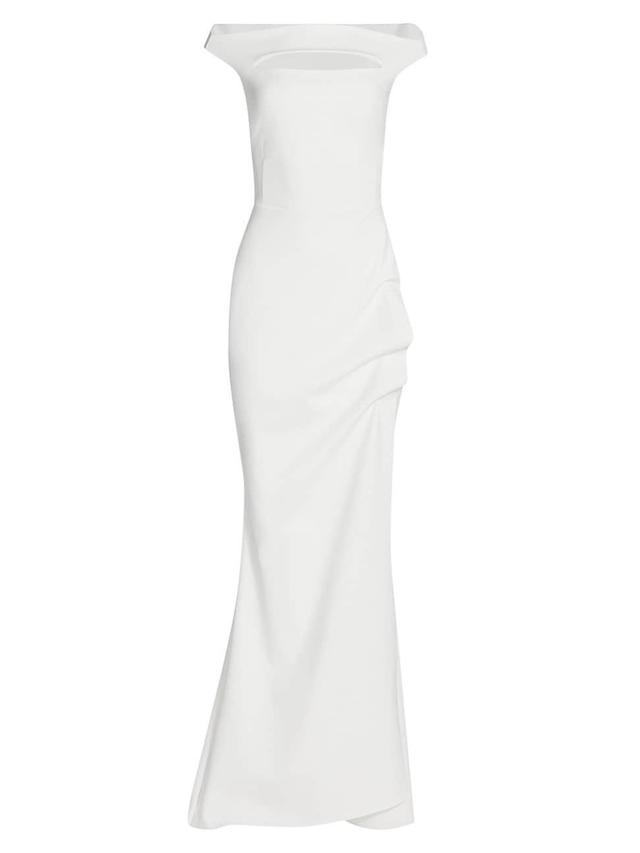 Womens Melania Off-The-Shoulder Cutout Sheath Dress - White - Size 2 Product Image