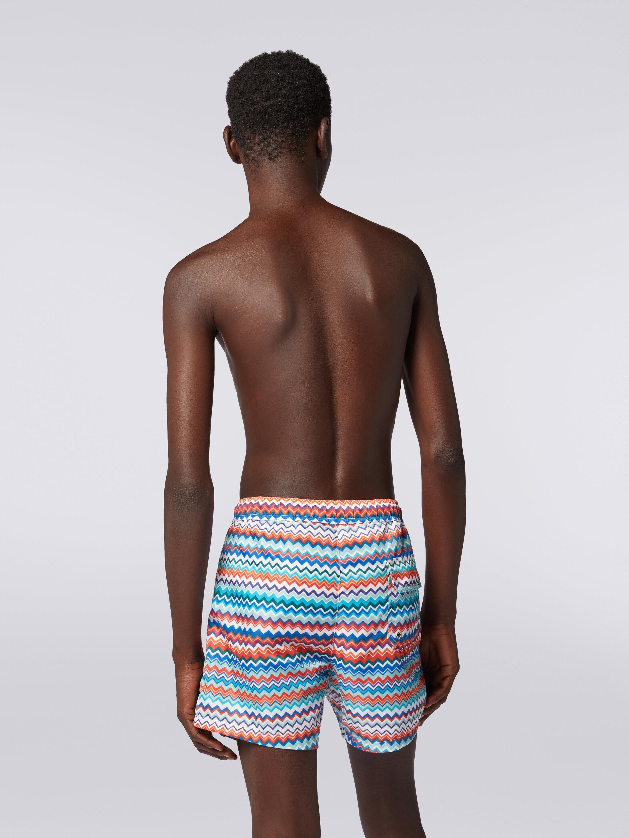 Swimming trunks in zigzag print nylon Product Image